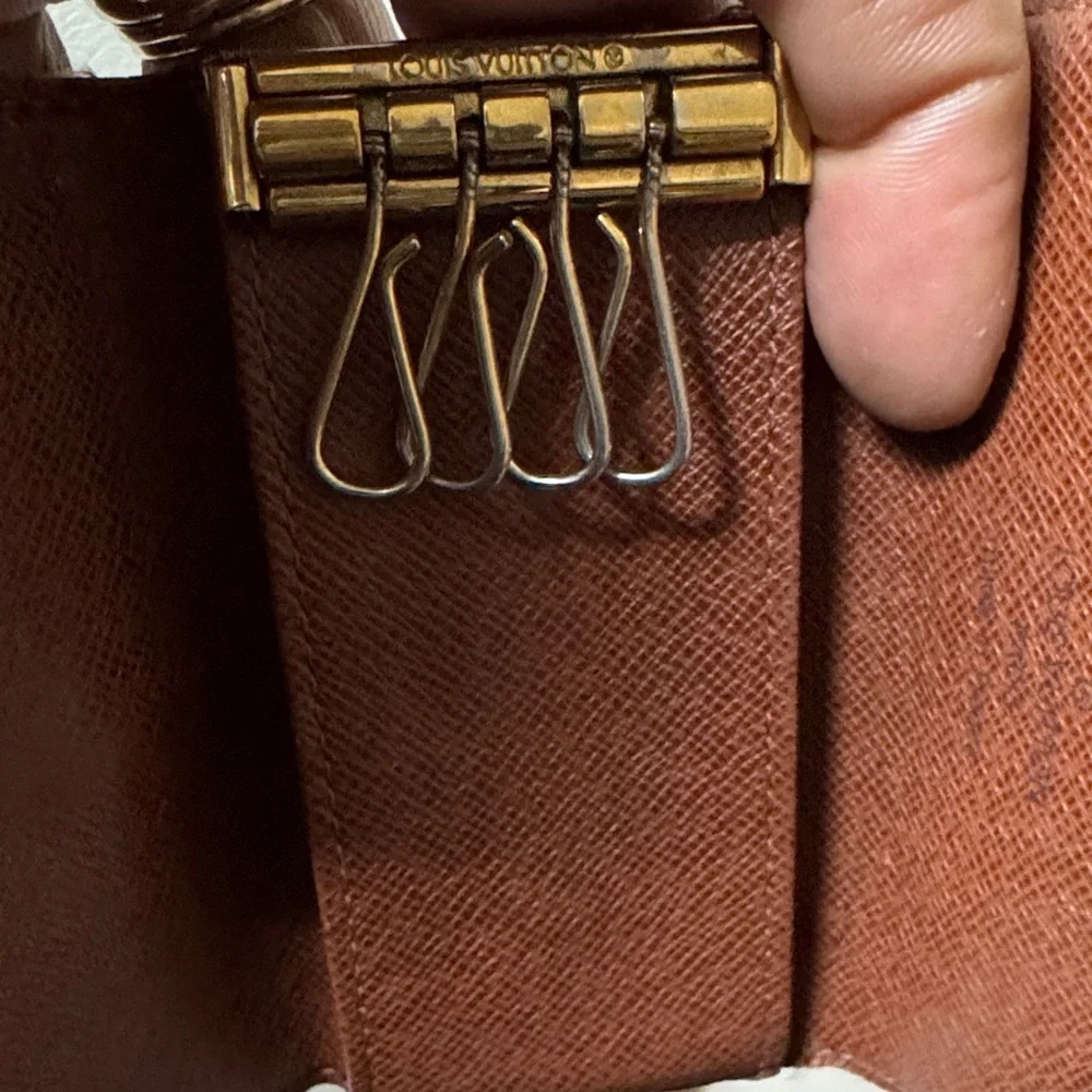 Louis Vuitton Monogram Canvas Key Pouch in Brown with Gold Snap - Picture 10 of 16